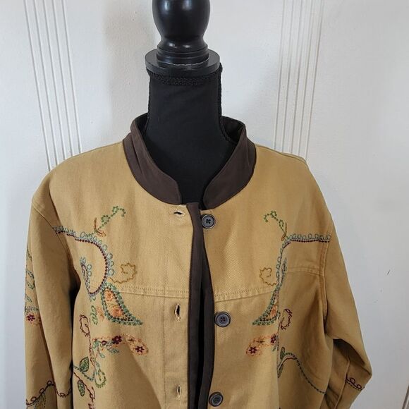 Plus Size Denim & Co. Embroidered Jacket - Picture 10 of 11